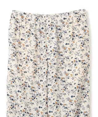 UNFILO MENS ボタニカルプリント イージーテーパードパンツ ベージュプリント