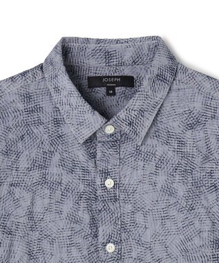 JOSEPH HOMME 【新型】アブストラクトジャガードストレッチ 　レギュラーカラー半袖シャツ スカイブルー系