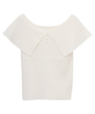 earth music&ecology ビッグカラーノースリニットトップス Ivory