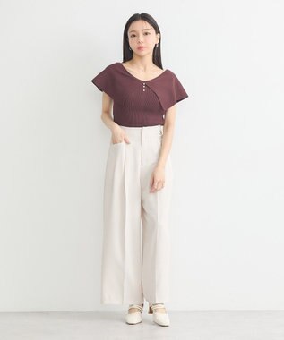 earth music&ecology ビッグカラーノースリニットトップス Brown