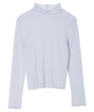 earth music&ecology ラメハイネックプルオーバー Grayish Blue