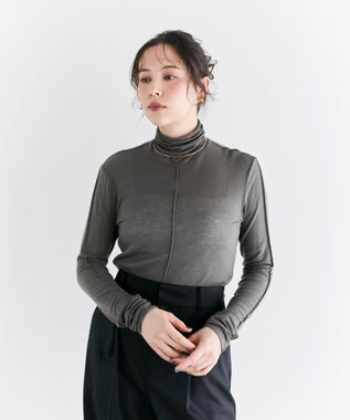 #Newans 【ストレッチ】【カシミヤ混】カシミヤシルクジャージー グレー