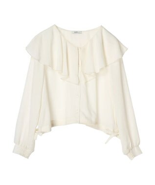 earth music&ecology ラッフルシアードロストブラウス Off White