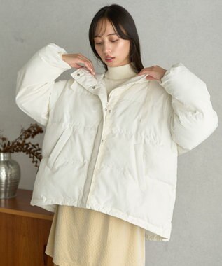 earth music&ecology フーディーパファーブルゾン アイボリー