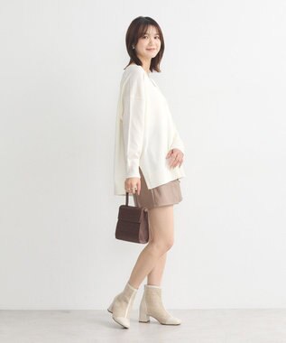 earth music&ecology レーヨンルーズＶネックカーディガン Ivory