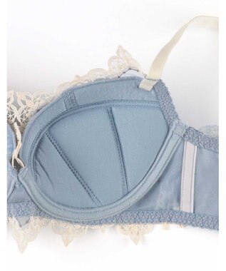 AMPHI ブラジャー 谷間メイク カップ上辺が浮きにくい Gカップまで対応 大きいサイズ 【Glama-Rich グラマリッチ ボリュームUPタイプ】 ブラ BYJ306 アンフィ／ワコール サックス