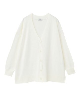earth music&ecology レーヨンルーズＶネックカーディガン Ivory