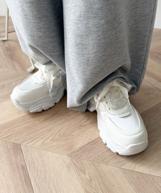 WEGO リボンデザイン厚底スニーカー ホワイト