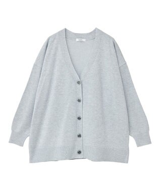 earth music&ecology レーヨンルーズＶネックカーディガン Gray Mixture