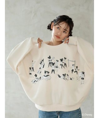 Green Parks ミッキーマウス・クラブ／チルドレン裏起毛プルオーバー Light Beige