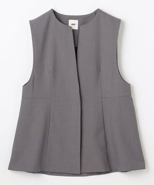 ANY L 【3SET】きちんと見え3点コーデセット（ブラウス＋ジレ＋パンツ） 杢グレー