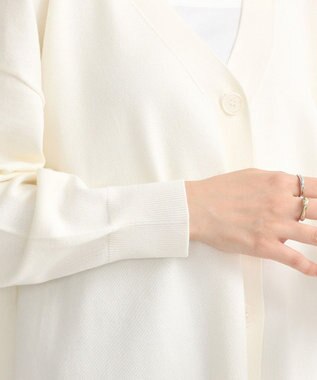 earth music&ecology レーヨンルーズＶネックカーディガン Ivory