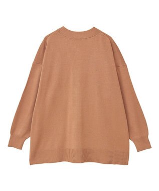 earth music&ecology レーヨンルーズＶネックカーディガン Camel