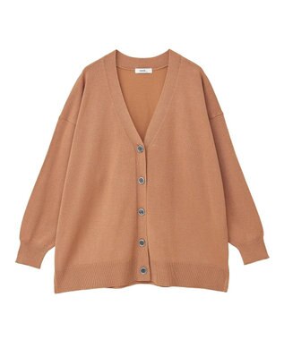 earth music&ecology レーヨンルーズＶネックカーディガン Camel