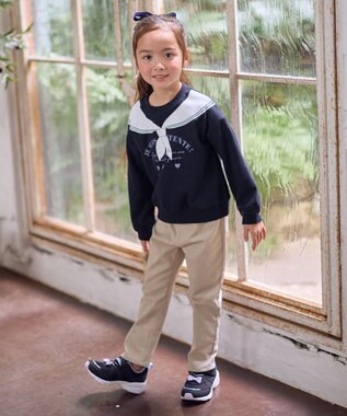 ANY KIDS 【WEB限定】7days 裏毛トレーナー ネイビー×セーラー