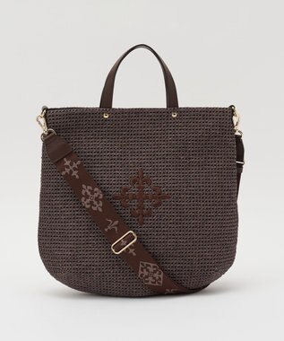 russet スリム2WAYトートバッグ <ナイロンラフィア>(CE-1717-WEB) D.Brown
