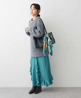 CRAFT STANDARD BOUTIQUE ラッフルロングスカート Blue Green