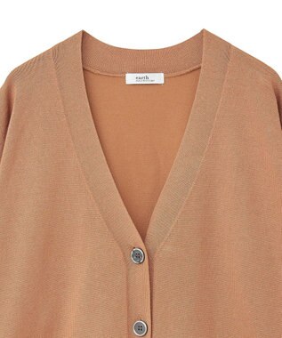 earth music&ecology レーヨンルーズＶネックカーディガン Camel