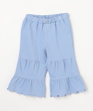 組曲 KIDS 【110-140㎝】ティアードデニムパンツ サックスブルー