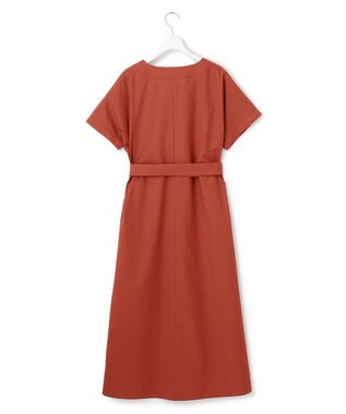 23区 【一部店舗限定/UVカット/洗える】タイプライター サック風 ワンピース テラコッタ系