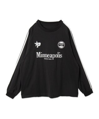 WEGO 【ユニセックス着用ITEM】ラインゲームロゴT（LS） ブラック