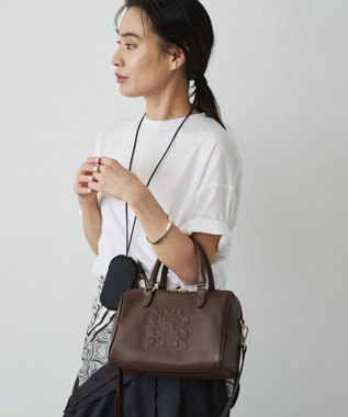 russet 《composition》レザー2WAYミニボストンバッグ(CE-1684) D.Brown