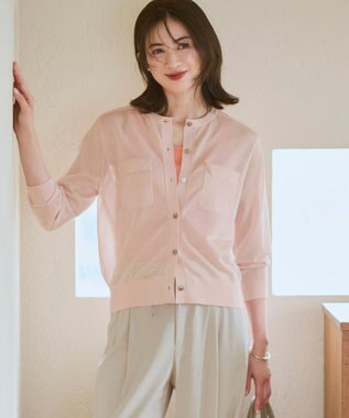 23区 【WEB&一部店舗限定カラーあり】シャイニーシアー フラップポケット カーディガン