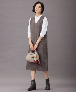 J.PRESS LADIES L シャツジャージー バンドカラー カットソー ホワイト系