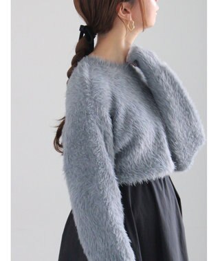 Te chichi シャギーヤーンロングスリーブニット チャコールグレー