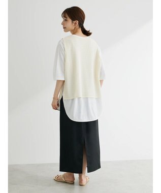 Green Parks ＳＥＴ２点　メッシュベスト＋半袖カットチュニック Ecru