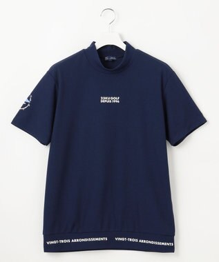 23区GOLF 【MEN】【吸水速乾/UVカット】ストレッチメッシュモックネックシャツ ダルブルー系