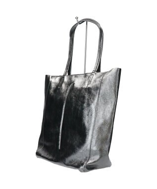 INTER-CHAUSSURES 【ANDREA CARDONE ITALI】メタリックレザートートバッグ グレー