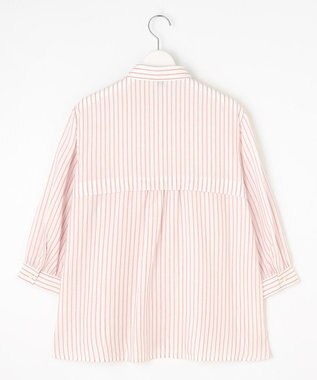 J.PRESS LADIES L 【洗える】ウォッシャブルキュプラツイル シャツ ホワイト×ピンク系