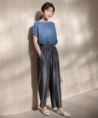 ANY 【手洗い可能/ウエストゴム】ウォッシャブルデニムパンツ チャコール