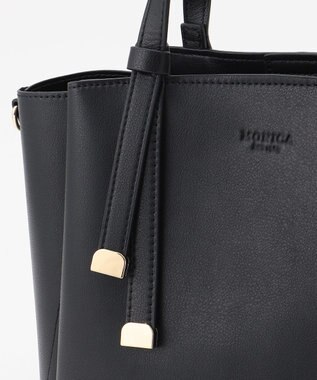 LA BAGAGERIE 【MONICA】ボウタイリボンハンドバッグ ブラック