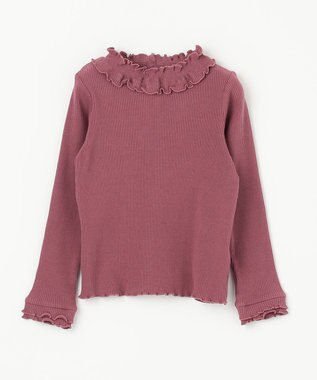 ANY KIDS テレコハイネック長袖Tシャツ ボルドー