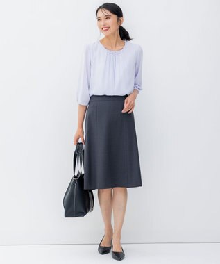 23区 【セットアップ対応】ファインネスウール フレア スカート グレー系