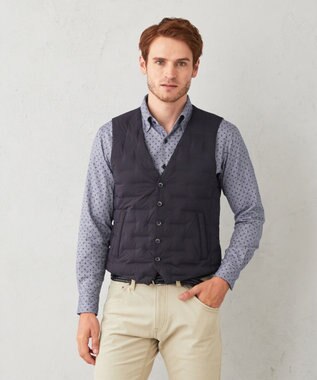 JOSEPH ABBOUD 【インナーダウン対応】2WAYストレッチダウンベスト ネイビー系