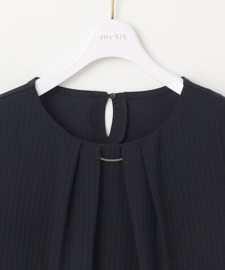 ANY SIS 【吸水速乾・UVケア・接触冷感】コンフォートジャージー ブラウス ネイビー