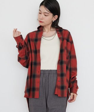 AMERICAN HOLIC バックタックチェックビエラシャツ Red