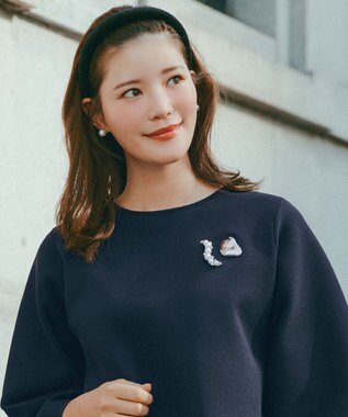 UNFILO 【マグネット】パールブローチ シルバー