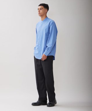 UNFILO MENS ウールライク ワイドパンツ ブラック