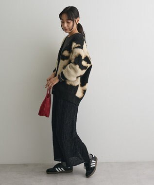 CRAFT STANDARD BOUTIQUE アニマルジャカードニットカーディガン Light Beige