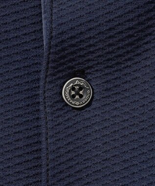 JOSEPH ABBOUD MOUNTAIN 【MADE IN JAPAN/吸水速乾】ダイヤモンドワッフル アウトドア ポロシャツ ネイビー系