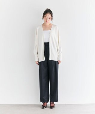 #Newans 【ANSWER for ファッショニスタ 】ウエスト調整可ワイドパンツ ネイビー系