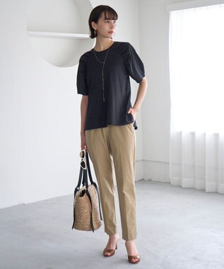 UNFILO L FINE MOVE テーパードパンツ ベージュ