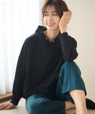 ANY 【吸湿発熱】any HEAT ワイドパンツ ピーコックグリーン