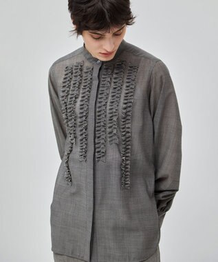 BEIGE， 【洗える・WEB限定】MOYE / フリルブラウス C.Gray