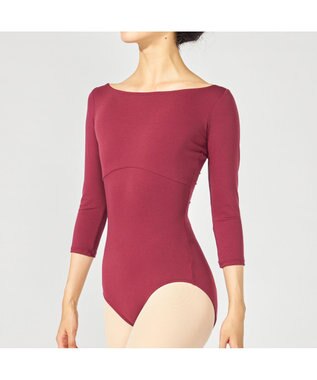 Chacott 7分袖レオタード ワインレッド