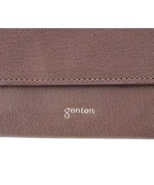 genten 【新色】フレスコ フラップ長財布 ローズグレー